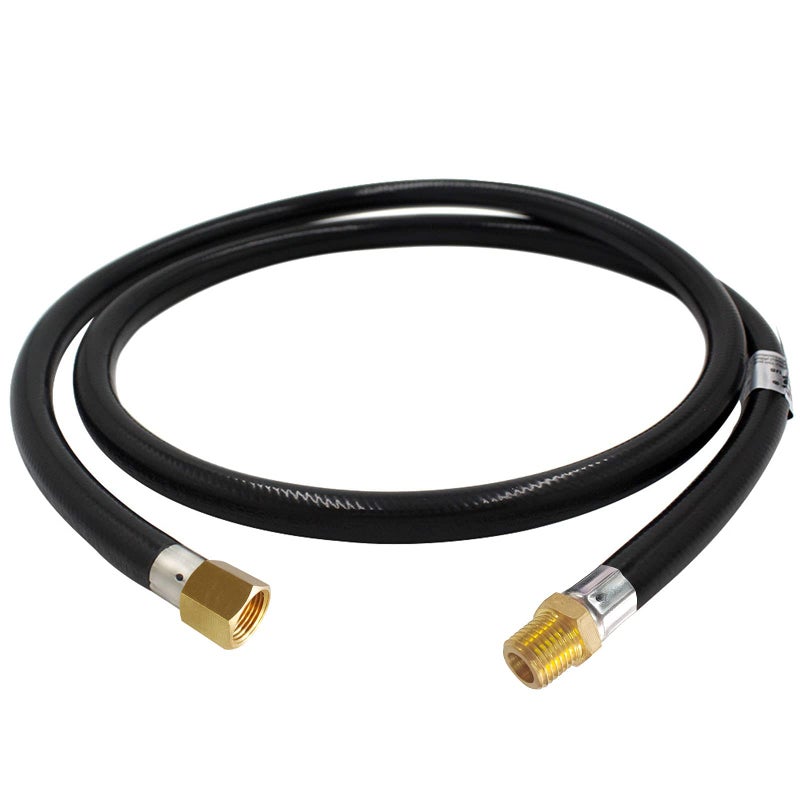 MCAMPAS 1/4 Inch NPT Propane Appliance Extension 5 Feet High Pressure Hose For Gas grills, Turkey Fryers, Fire Pit, Mr Heater.RV Equipment Etc- 1/4" Male NPT x 1/4" Female NPT - Image 1